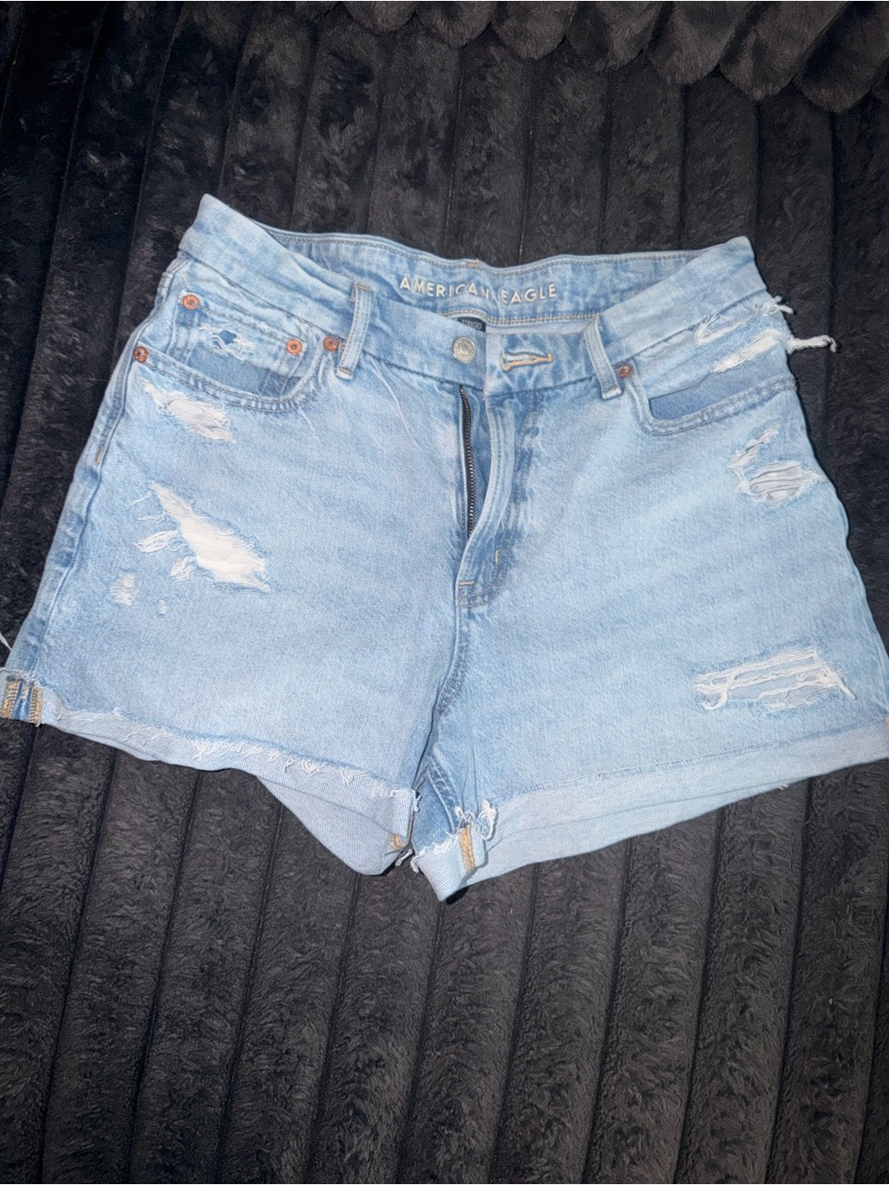 American Eagle Outfitters Light Blue Distressed Denim Cutoff Shorts